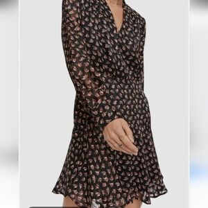 Scotch And Soda Chic Black Floral Long Sleeve Dress